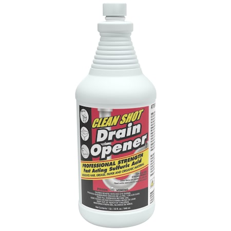 Theochem CLEAN SHOT RTL - 6/1 QT CASE, Drain Opener Sulfuric Acid, 6PK 100940-99992-4Q